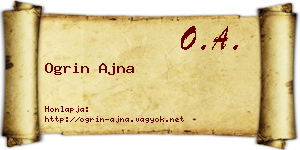 Ogrin Ajna névjegykártya